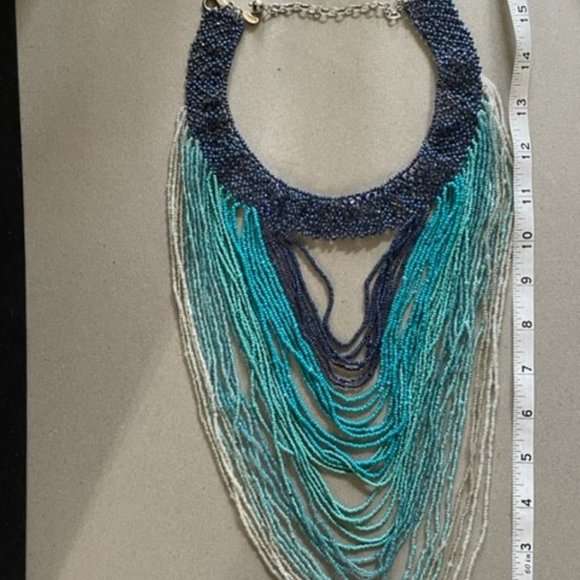 Chicos Ombré Statement Strands Of Glass Beads, Tiny Cz & Layers Of Gorgeousness - Picture 7 of 10